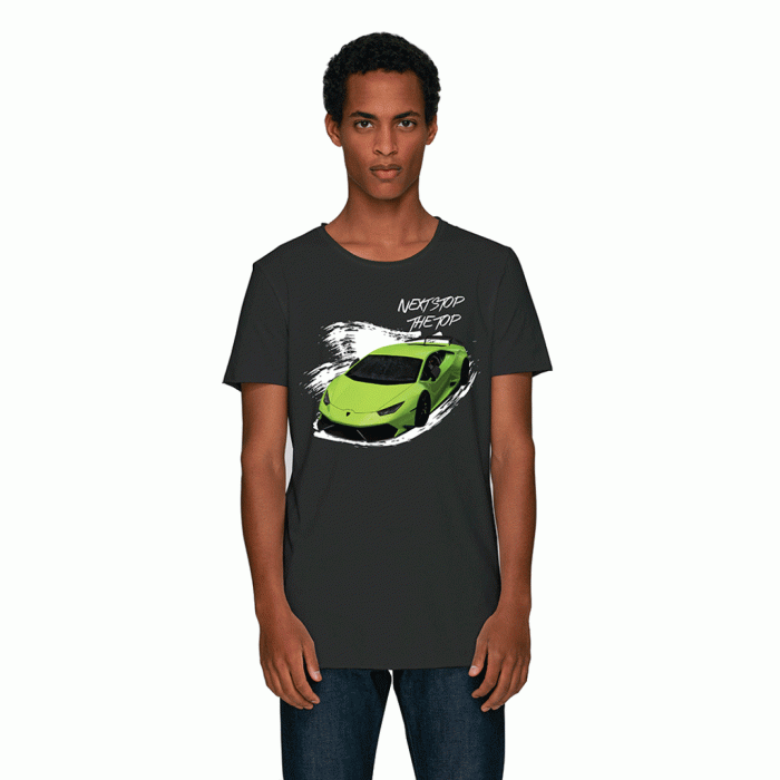 Next Stop The Top Lamborghini In Lime Cotton Tee Unisex T-Shirt FTS074