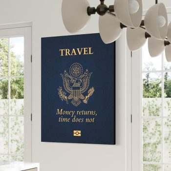 Passport Travel Art Canvas Motivational Success