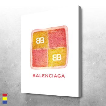 Perfect Battenburg Design Eleanor Morris Matches Balenciaga Brands With Household Items And Everyday Foods Canvas Poster Print Wall Art Decor