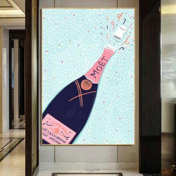 Pink Champagne Canvas Poster Print Wall Art Decor