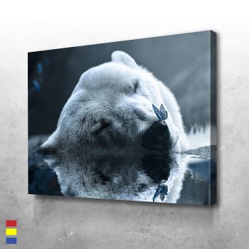 Polar Bear's World of Luxury a Canvas Poster Print Wall Art Decor of Bright and Bold Hues