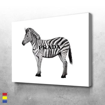 Prada Zebra Eleanor's Perfect High Fashion Brand Designs With Household Items And Everyday Foods Artist Spotlight Canvas Poster Print Wall Art Decor