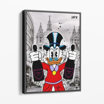 Scrooge Mcduck Super Quality Canvas Champagne Art London City Alec Monopoly