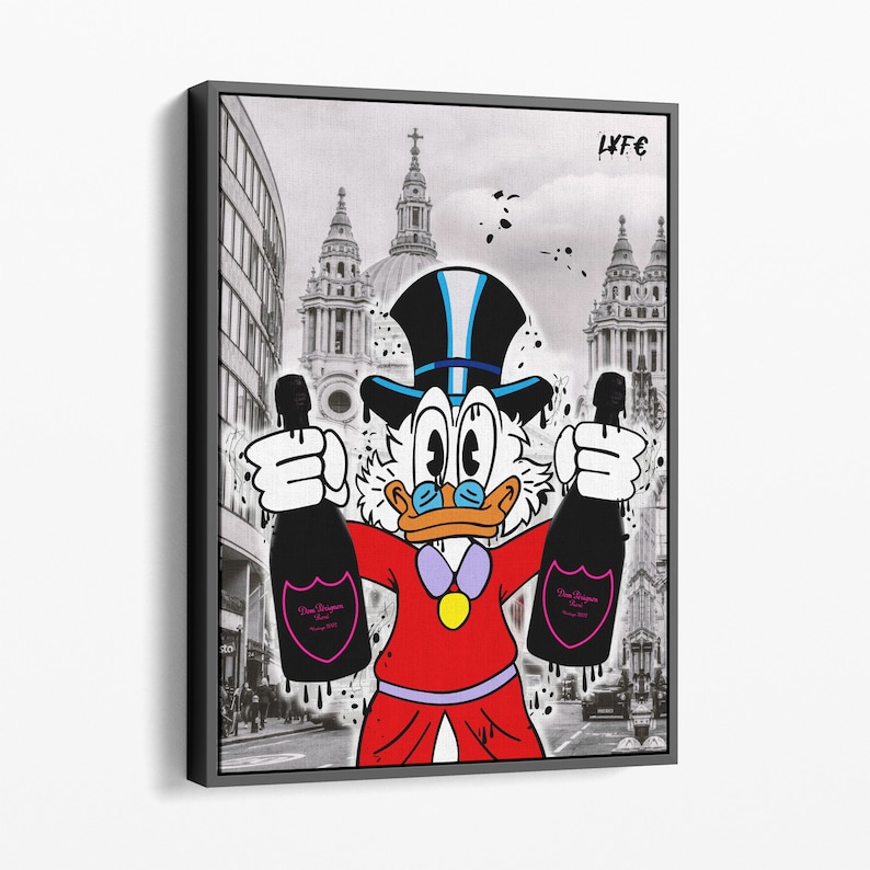 Scrooge-Mcduck-Super-Quality-Canvas-Champagne-Art-London-City-Alec-Monopoly-Banksy-Wall-Decor-1