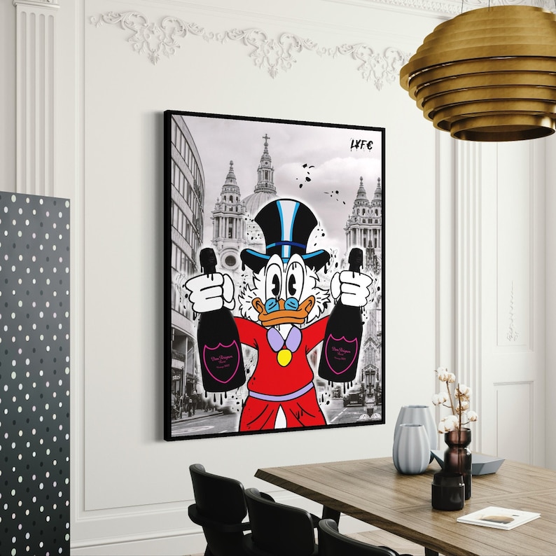 Scrooge-Mcduck-Super-Quality-Canvas-Champagne-Art-London-City-Alec-Monopoly-Banksy-Wall-Decor Scrooge Mcduck Super Quality Canvas Champagne Art London City Alec Monopoly Banksy Wall Decor