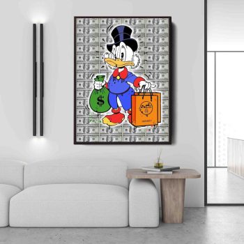 Scrooge Mcduck X Alec Monopoly Canvas Street Art Motivational Interior Art Wall Art Office Art