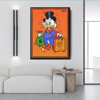 Scrooge Mcduck X Hermes Canvas Street Art Motivational Interior Art Wall Art Office Art