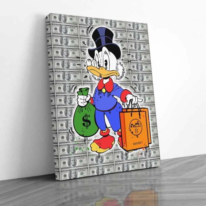 Scrooge Mcduck X Hermes Canvas Street Art Motivational Interior Art Wall Art Office Art