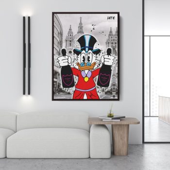Scrooge Mcduck X London X Champagne Alec Monopoly Street Art Canvas Banksy Luxury