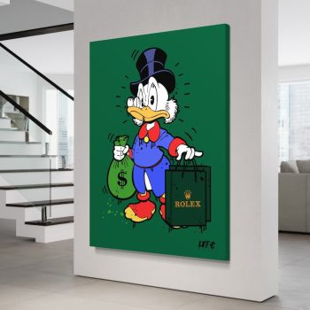 Scrooge Mcduck X Rolex Canvas Alec Monopoly Inspired Wall Decor Motivation Money Pop Art Canvas Street Art Pop Art