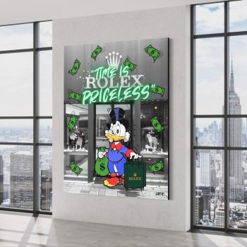 Scrooge Mcduck X Rolex Watch Art Alec Monopoly Luxury Art Watch Success Art Canvas Poster Print Wall Art Décor