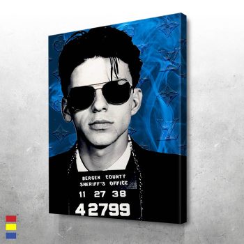 Sinatra Mugshot Vintage Charm and Pop Culture in Digital Art LV Canvas Poster Print Wall Art Decor