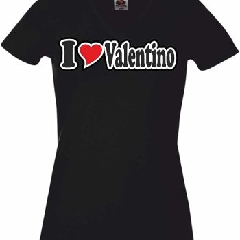 Tee Unisex T-Shirt Women V-Neck I Love Valentino FTS450