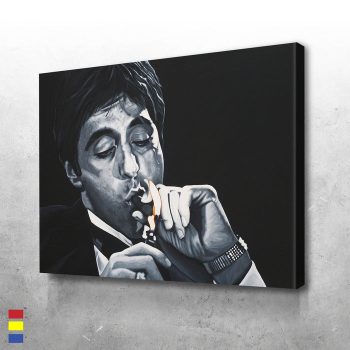 The Bad Guy Smoking Art with White and Black Background Canvas Poster Print Wall Art Decor