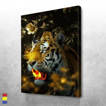 Tiger Gold Painting A Luxurious Lifestyle in Bright and Bold Colors Canvas Poster Print Wall Art Decor