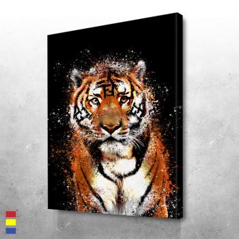 Tiger Splatter Creating Luxury Lifestyle Art With Vibrant Colors Canvas Poster Print Wall Art Decor