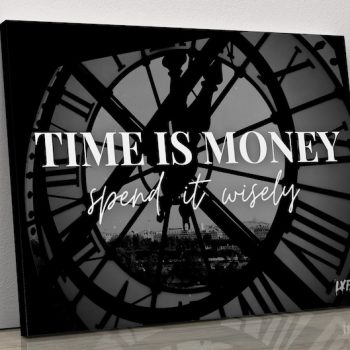 Time Is Money Canvas Motivational Art Black And White Success Canvas Money Entrepreneur