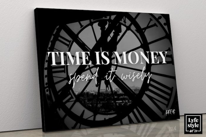 Time Is Money Canvas Motivational Art Black And White Success Canvas Money Entrepreneur