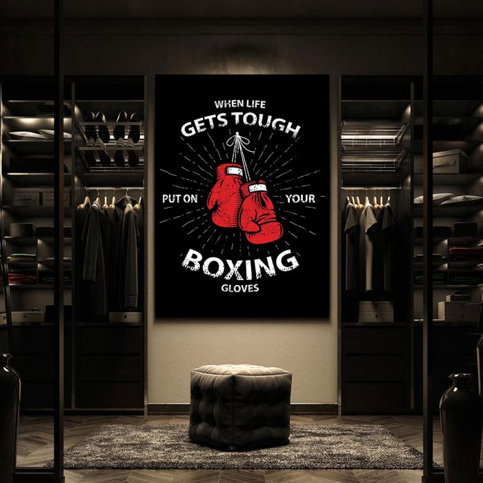 Tough Life Boxing Gloves Canvas Poster Prints - Wall Art Decor For Fan M3788