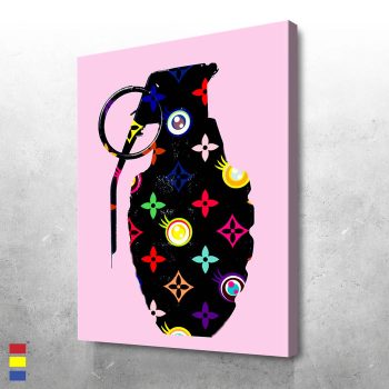 V Grenade (black) Capturing Pop Culture in Artistic Expression LV Canvas Poster Print Wall Art Decor