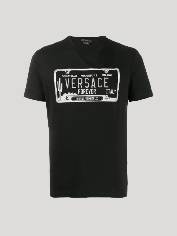 Versace Logo Printed Italy Forever Cotton Tee Unisex T-Shirt FTS154