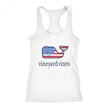 Vineyard Vines Flag Whale Women Racerback Tank Top