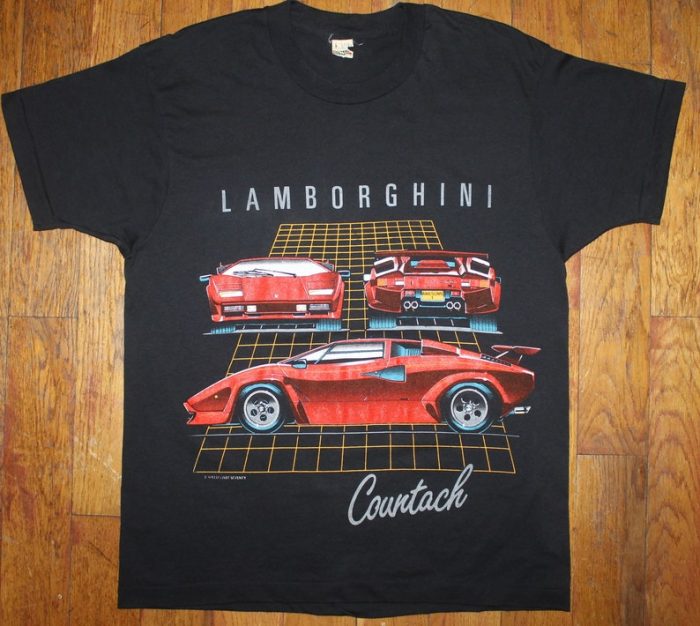 Vintage 1980S Lamborghini Countach Short Sleeve Cotton Tee Unisex T-Shirt FTS089