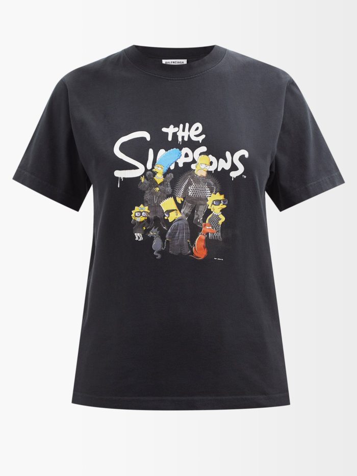 X The Simpsons Cotton-Jersey Balenciaga Tee Unisex T-Shirt FTS502