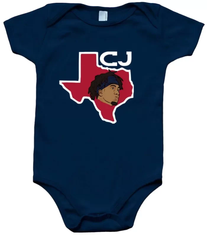 Baby Onesie Cj Stroud Houston Texans Texas Outline Creeper Romper