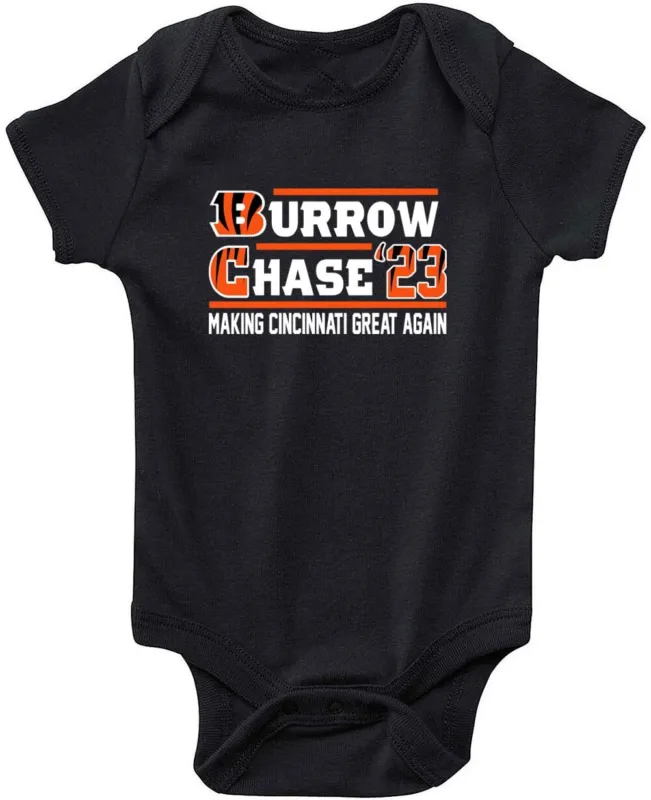 Baby Onesie Joe Burrow Jamarr Chase Cincinnati Bengals 2023 Creeper