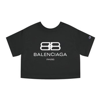Balenciaga Bb Paris Logo Luxury Champion Women Cropped T-Shirt CTB2421