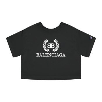 Balenciaga Laurel Logo Luxury Champion Women Cropped T-Shirt CTB2415