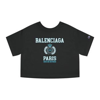 Balenciaga Laurel Paris Logo Luxury Champion Women Cropped T-Shirt CTB2426