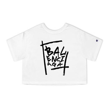 Balenciaga Letter Graffiti Champion Women Cropped T-Shirt CTB2428