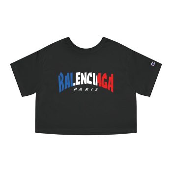 Balenciaga Paris Logo Champion Women Cropped T-Shirt CTB2435