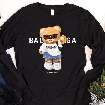 Balenciaga Paris Teddy Bear Logo Kid Tee Unisex Longsleeve Shirt LTB0710