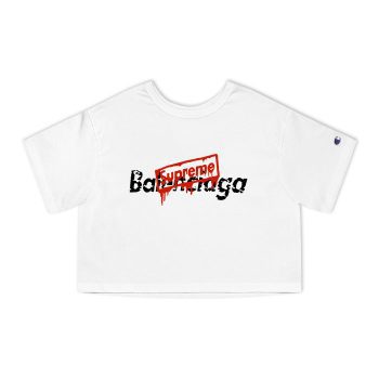 Balenciaga X Supreme Logo Champion Women Cropped T-Shirt CTB2439