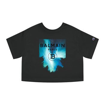 Balmain Moon Print Champion Women Cropped T-Shirt CTB2877