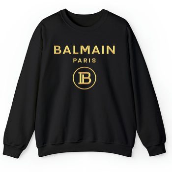 Balmain Paris Gold Logo Crewneck Sweatshirt CSTB0897