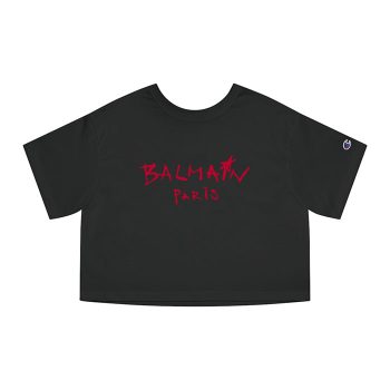 Balmain Paris Graffiti Champion Women Cropped T-Shirt CTB2856