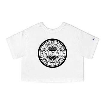 Balmain Paris Logo Champion Women Cropped T-Shirt CTB2861