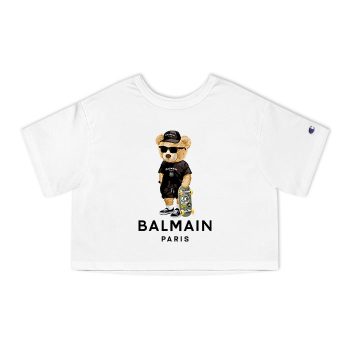 Balmain Paris Teddy Bear Luxury Champion Women Cropped T-Shirt CTB2873