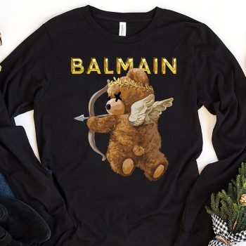 Balmain Teddy Bear Gold Luxury Kid Tee Unisex Longsleeve Shirt LTB0887