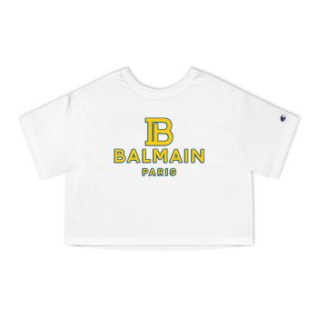 Balmain X Pokemon Paris Logo Champion Women Cropped T-Shirt CTB2865