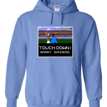 Barry Sanders Detroit Lions Tecmo Bowl Pic Throwback Hooded Sweatshirt Unisex Hoodie