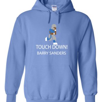 Barry Sanders Detroit Lions Tecmo Bowl Text Hooded Sweatshirt Unisex Hoodie