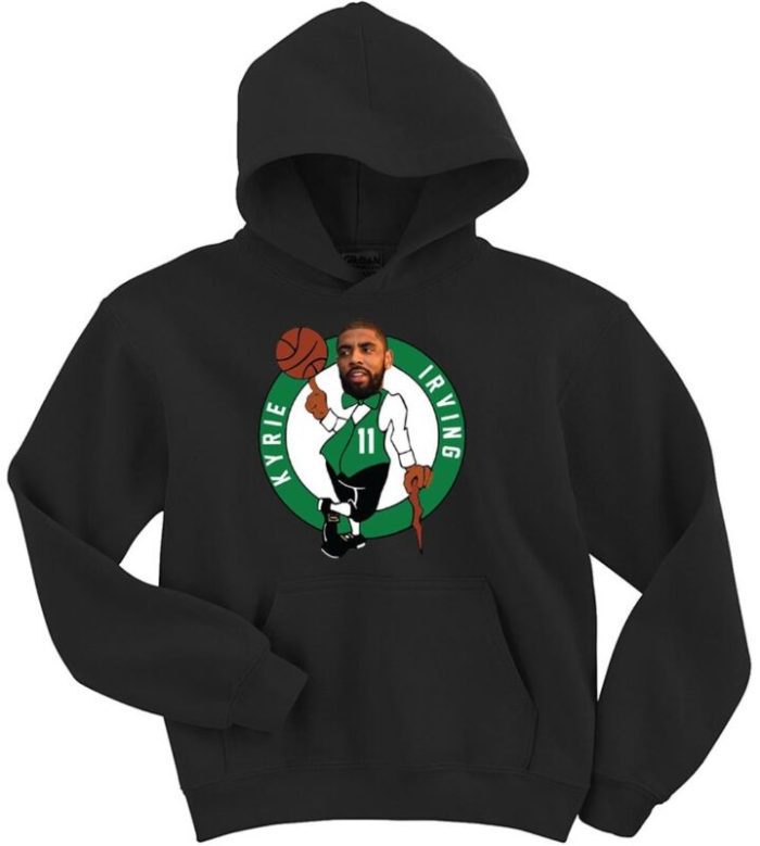 Black Boston Celtics Kyrie Irving "Logo" Hooded Sweatshirt Unisex Hoodie