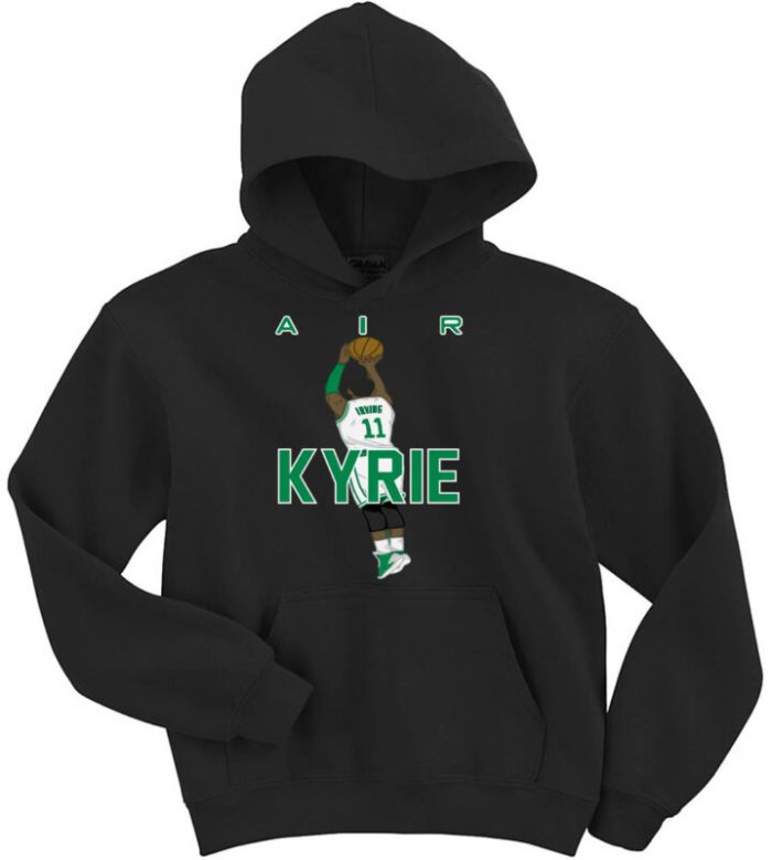 Black Kyrie Irving Boston Celtics "Air Pic" Hooded Sweatshirt Unisex Hoodie