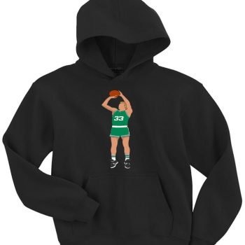 Black Larry Bird Boston Celtics Pic Crew Hooded Sweatshirt Unisex Hoodie