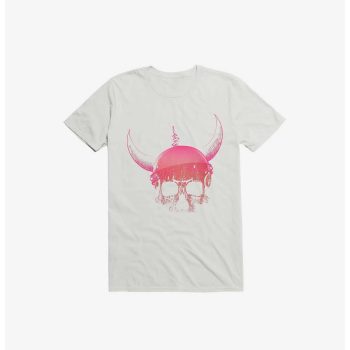 Blood Skull With Viking Helmet White Kid Tee - Unisex T-Shirt HTS1240